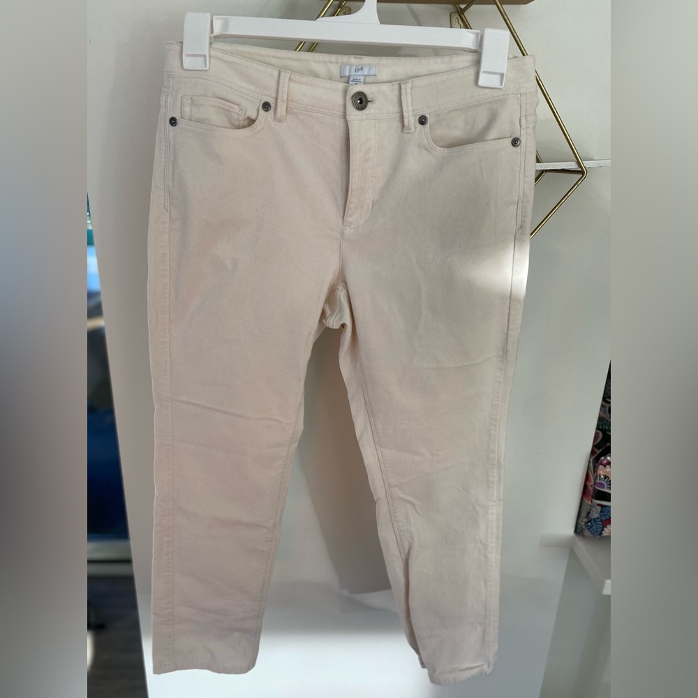🌟 2/$22. J. Jill white velvet pants size 10P